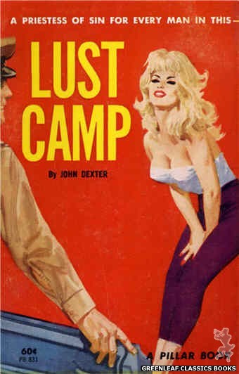 Pillar Books PB831 - Lust Camp by John Dexter, cover art by Robert Bonfils (1964)