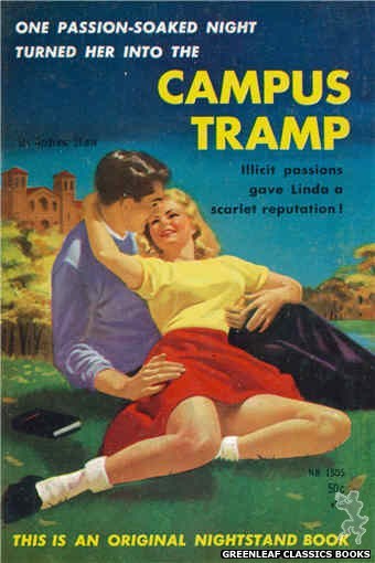 Nightstand Books NB1505 - Campus Tramp by Andrew Shaw, cover art by Harold W. McCauley (1959)
