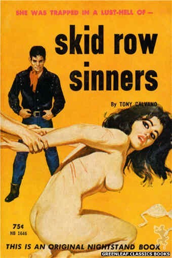 Nightstand Books NB1646 - Skid Row Sinners by Tony Calvano, cover art by Robert Bonfils (1963)