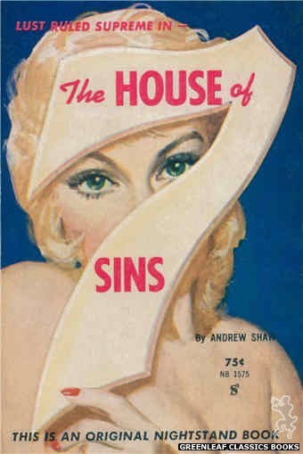 Nightstand Books NB1575 - The House of 7 Sins by Andrew Shaw, cover art by Harold W. McCauley (1961)