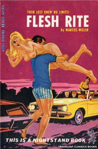 Nightstand Books NB1832 - Flesh Rite by Marcus Miller, cover art by Tomas Cannizarro (1967)