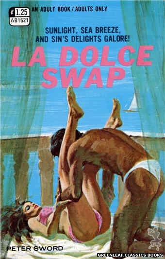 Adult Books AB1521 - La Dolce Swap by Peter Sword, cover art by Robert Bonfils (1970)