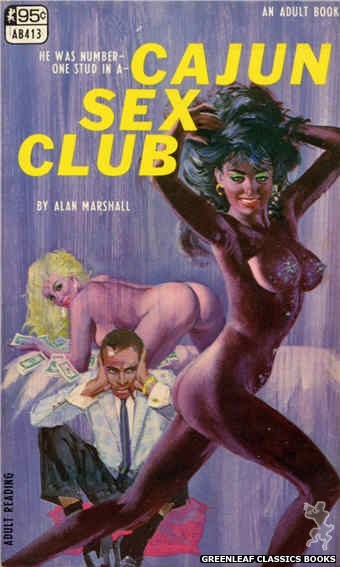 Adult Books AB413 - Cajun Sex Club by Alan Marshall, cover art by Robert Bonfils (1968)